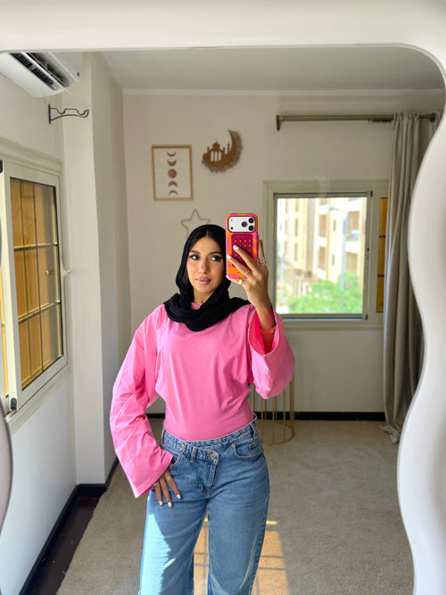 Dark Pink Fitted T-shirt