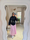 Pink Satin Skirt