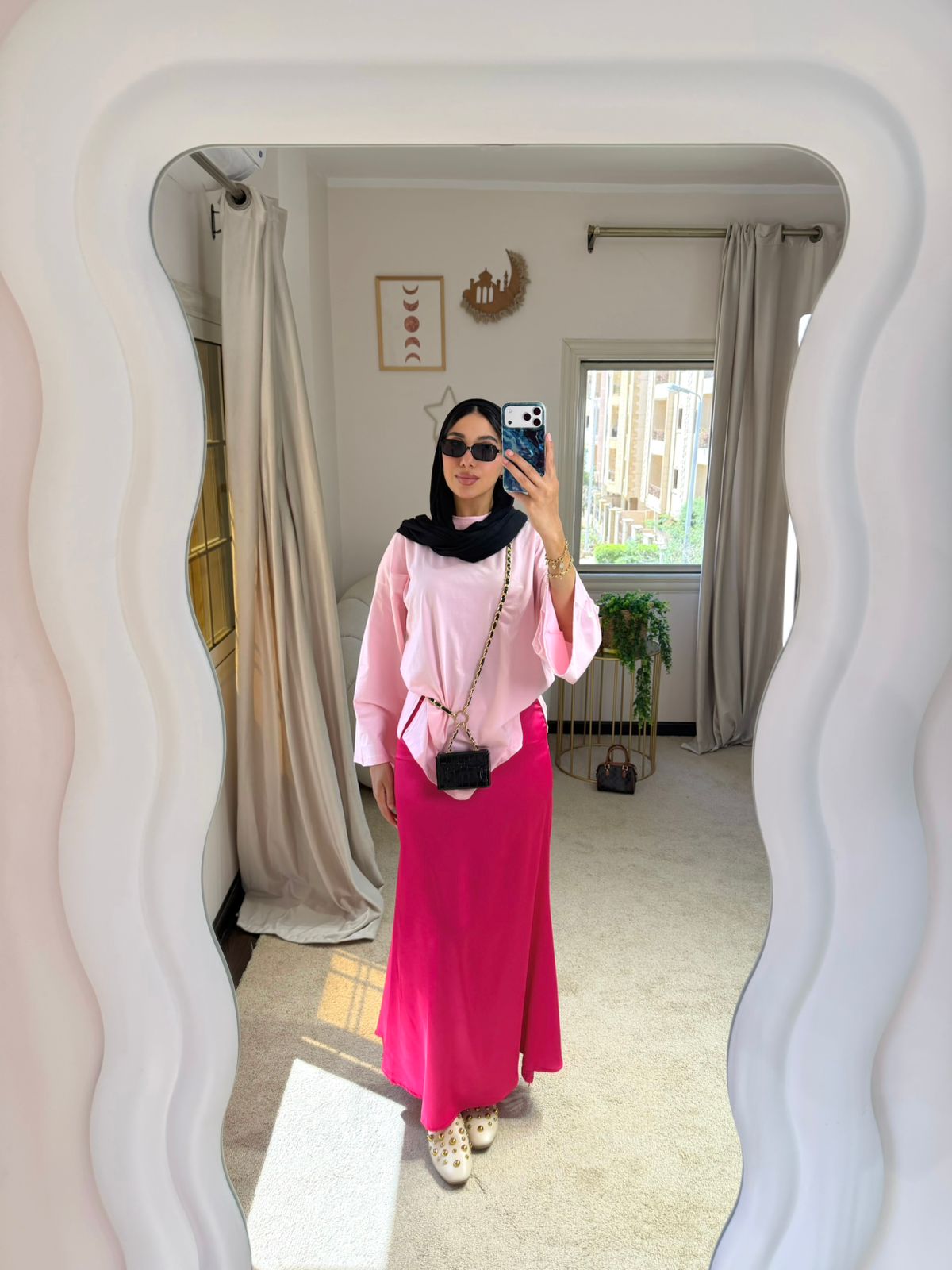 Hot Pink Satin Skirt
