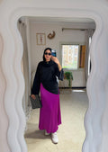 Purple Satin Skirt