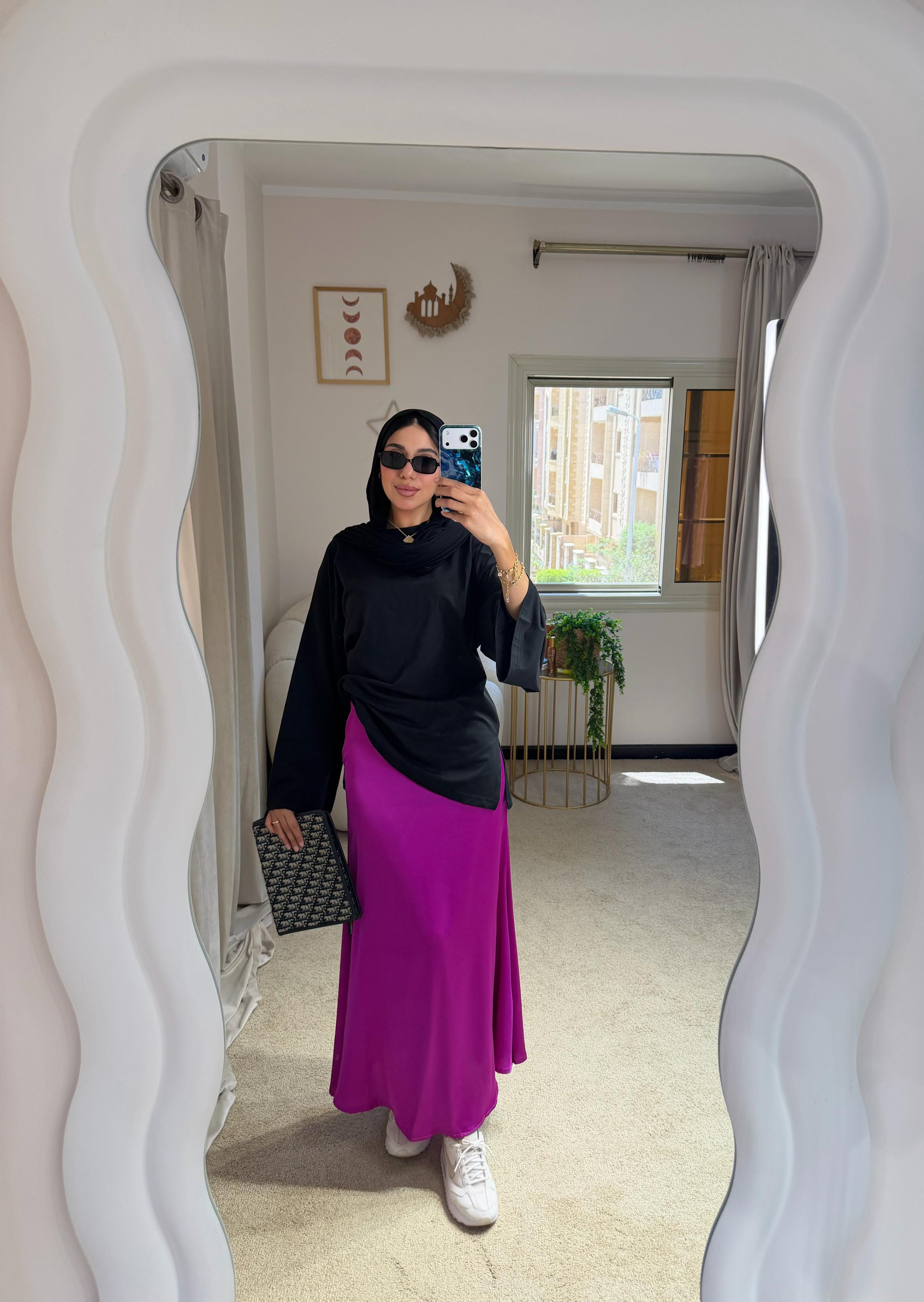 Purple Satin Skirt