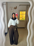Striped Formal Pants - Brown