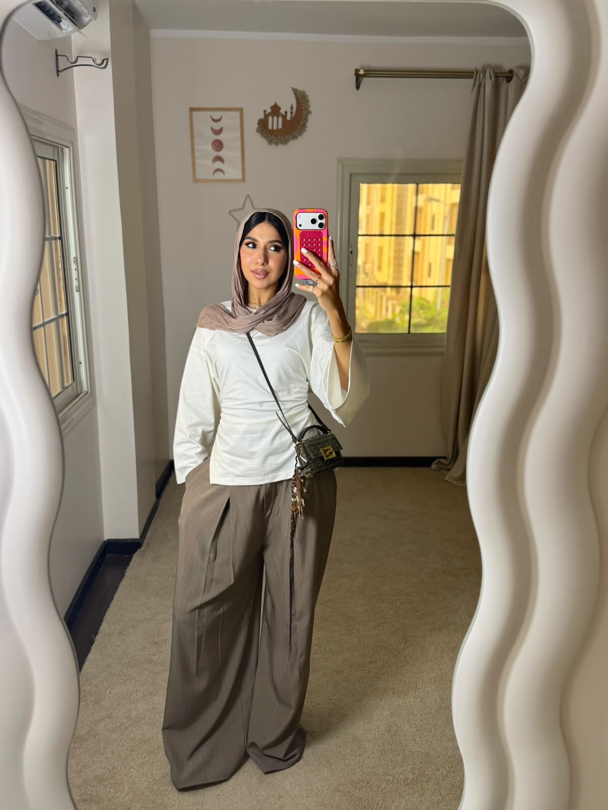 Striped Formal Pants - Cafe