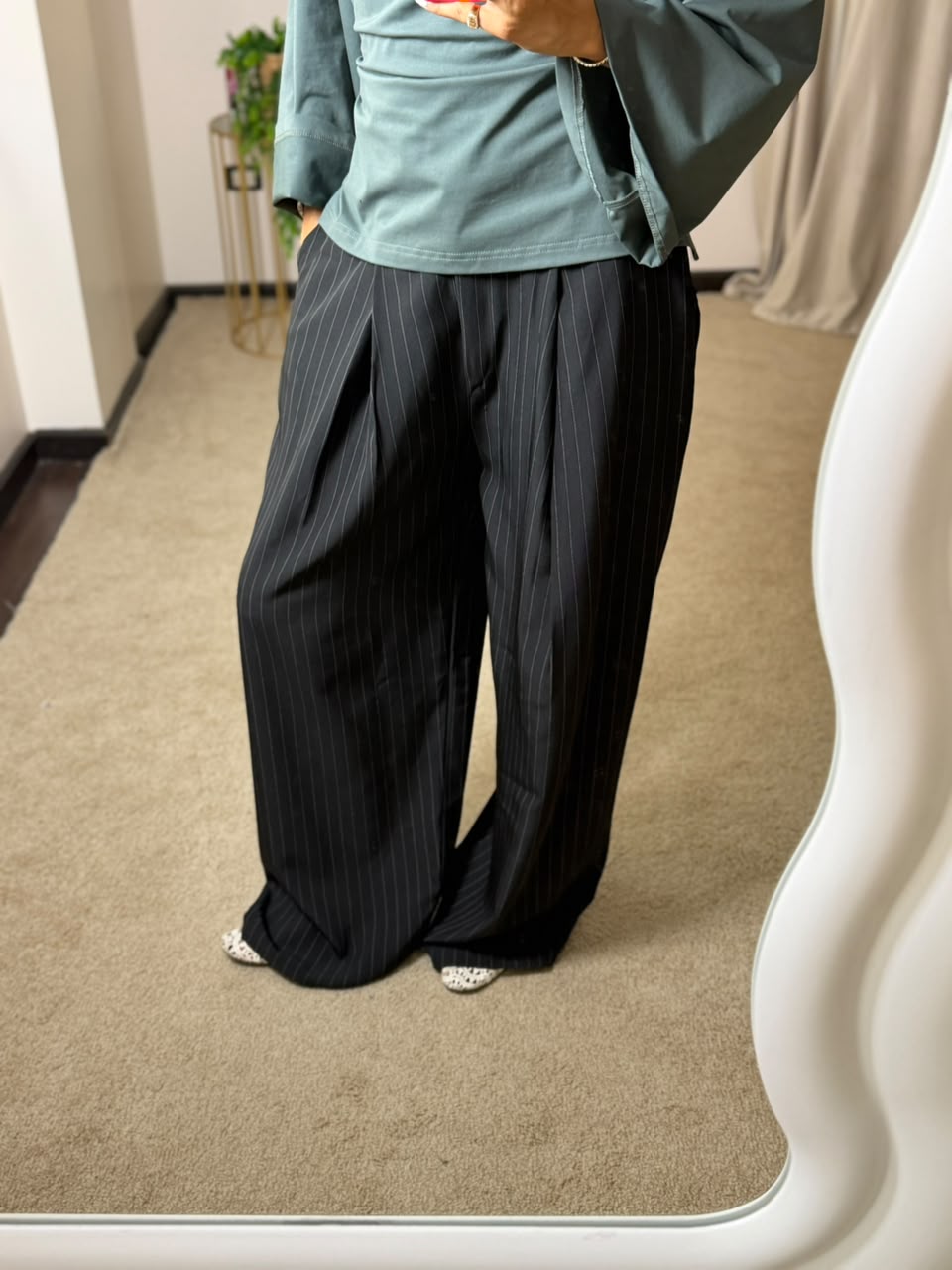 Striped Formal Pants - Black