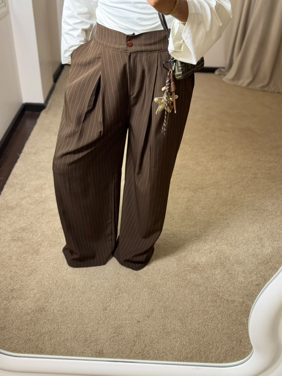 Striped Formal Pants - Brown
