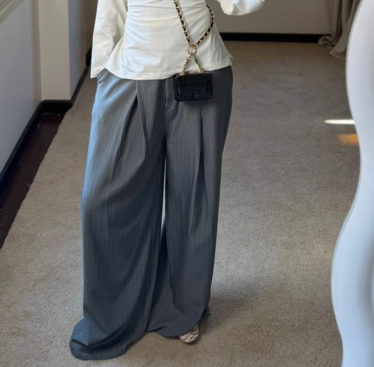Striped Formal Pants - Grey
