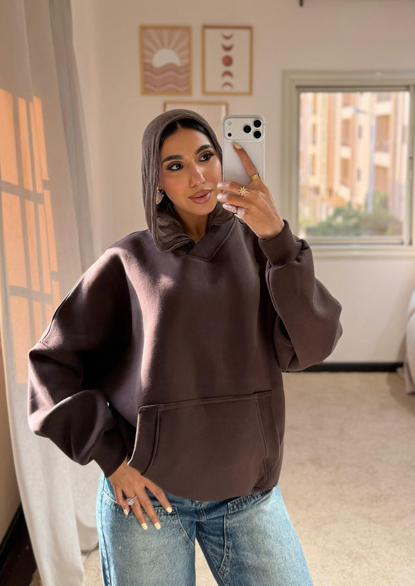 Plain Hoodie Brown