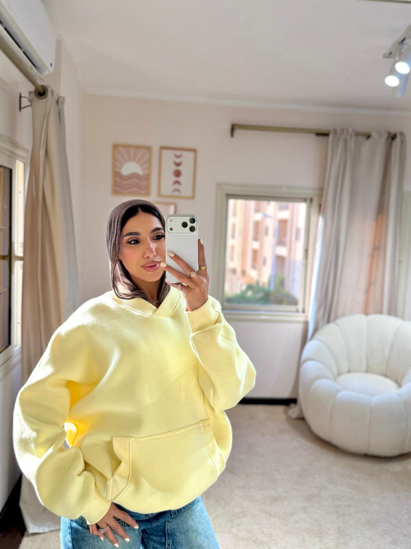 Plain Hoodie Butter Yellow