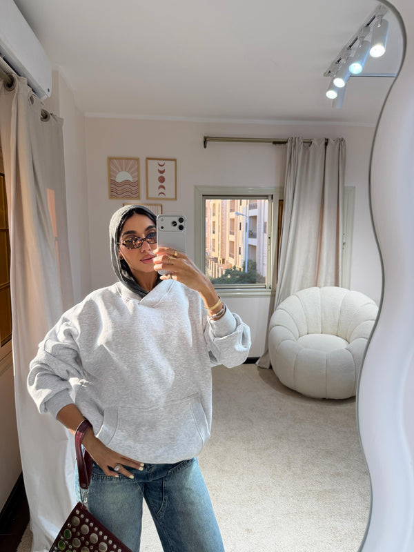 Plain Hoodie Light Gray