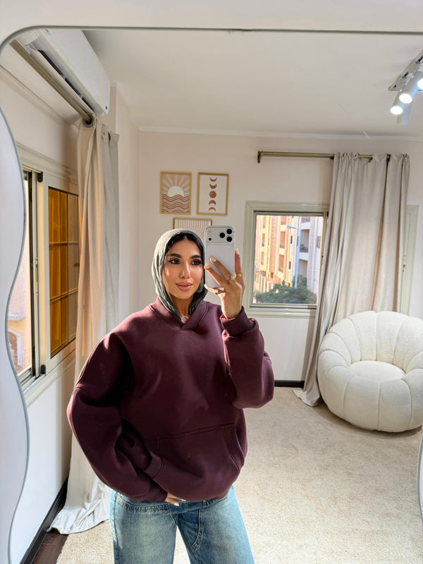 Plain Hoodie Burgundy