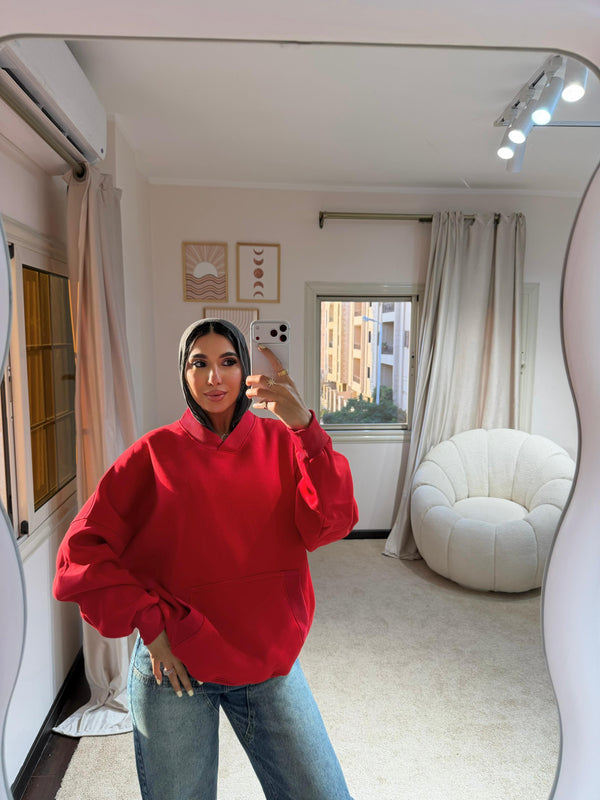 Plain Hoodie Red
