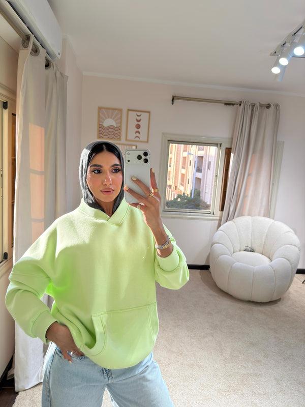 Plain Hoodie Apple green