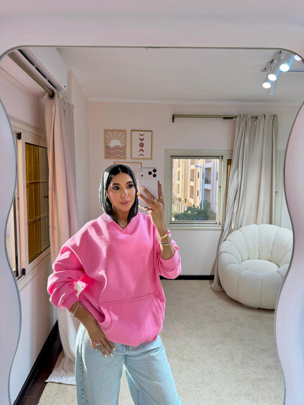 Plain Hoodie Dark Pink