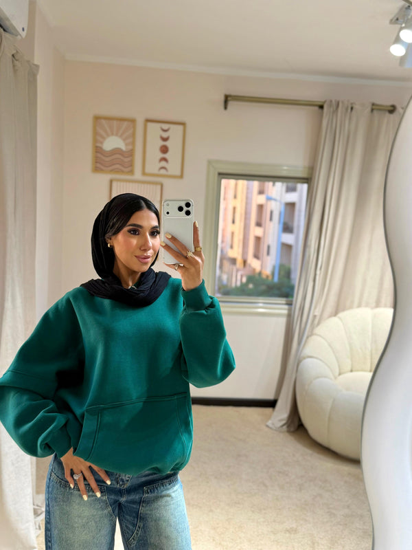 Plain Hoodie Dark Green