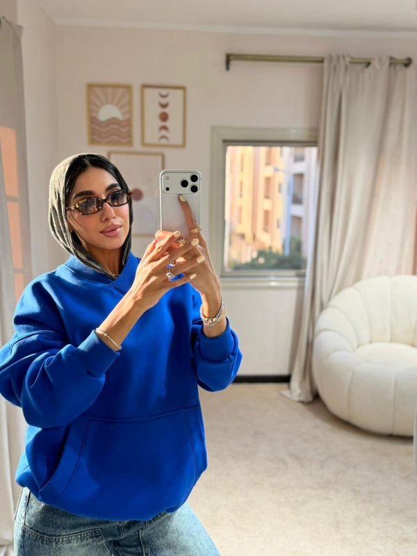 Plain Hoodie Blue