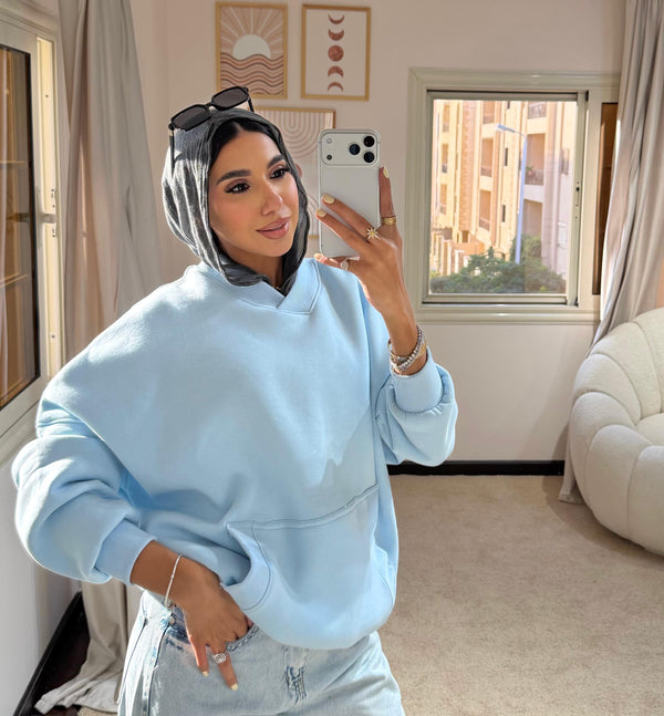 Plain Hoodie Baby Blue