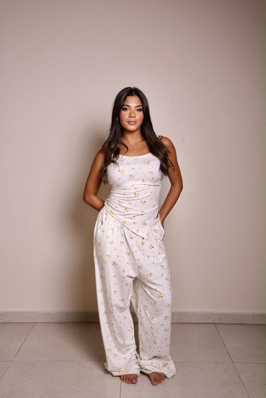 Wrap Pajama Set - White