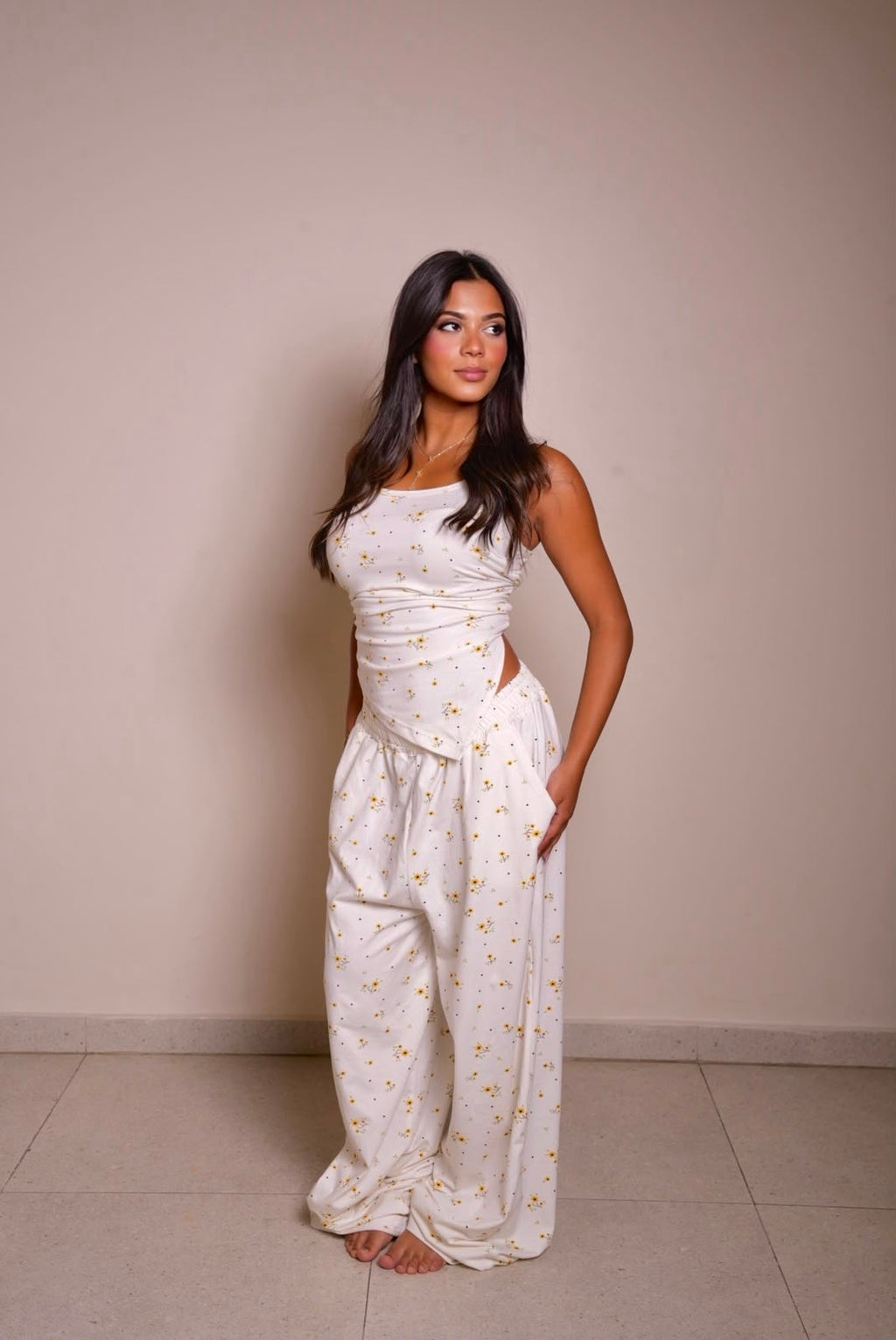 Wrap Pajama Set - White