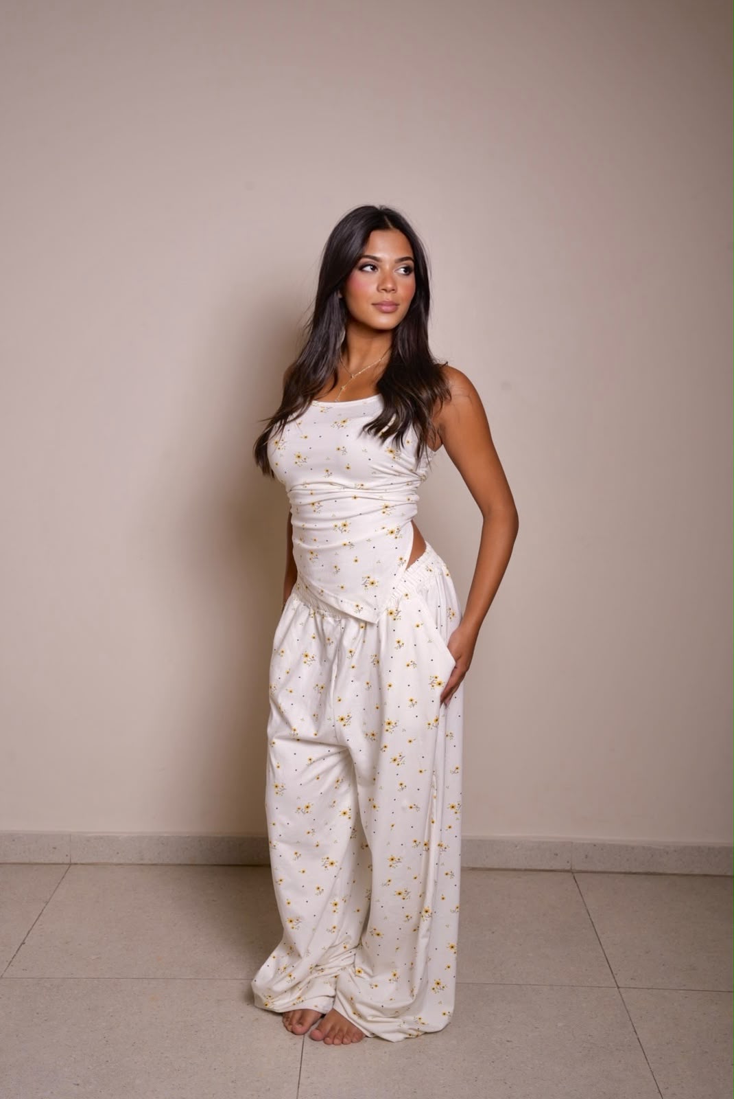 Wrap Pajama Set - White