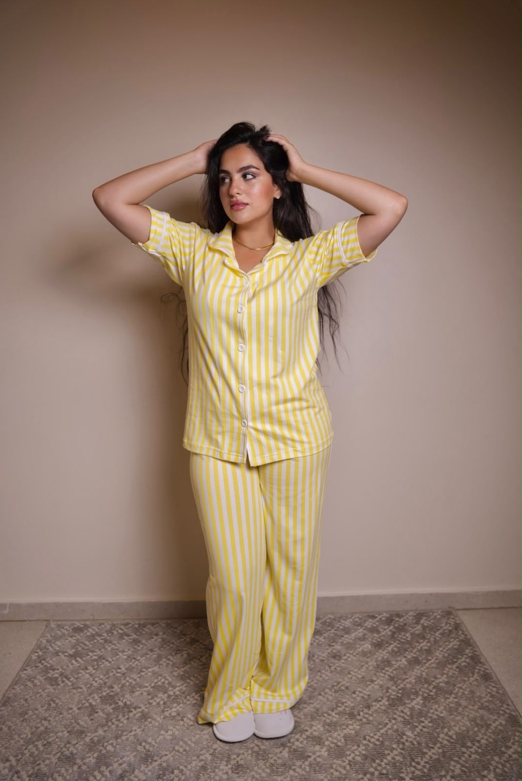 Striped Yellow Pajama Set