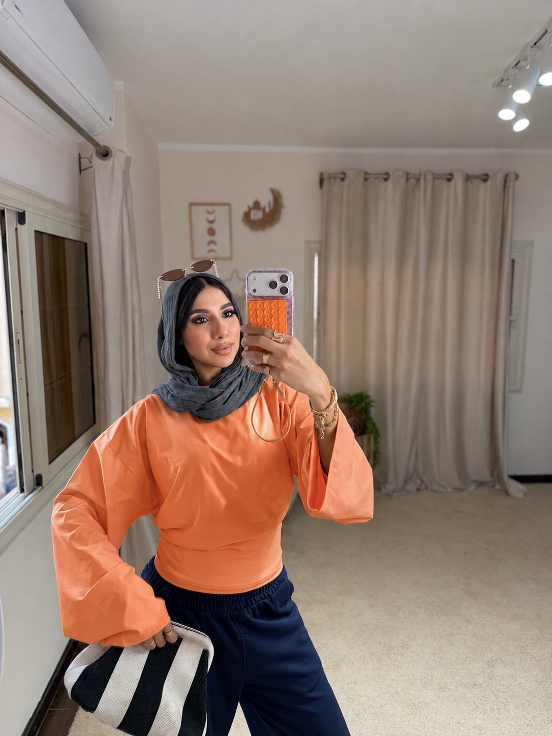 Light orange Fitted T-shirt