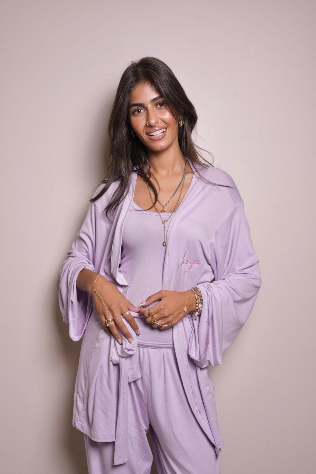 Robe Pajama Set - Lavender