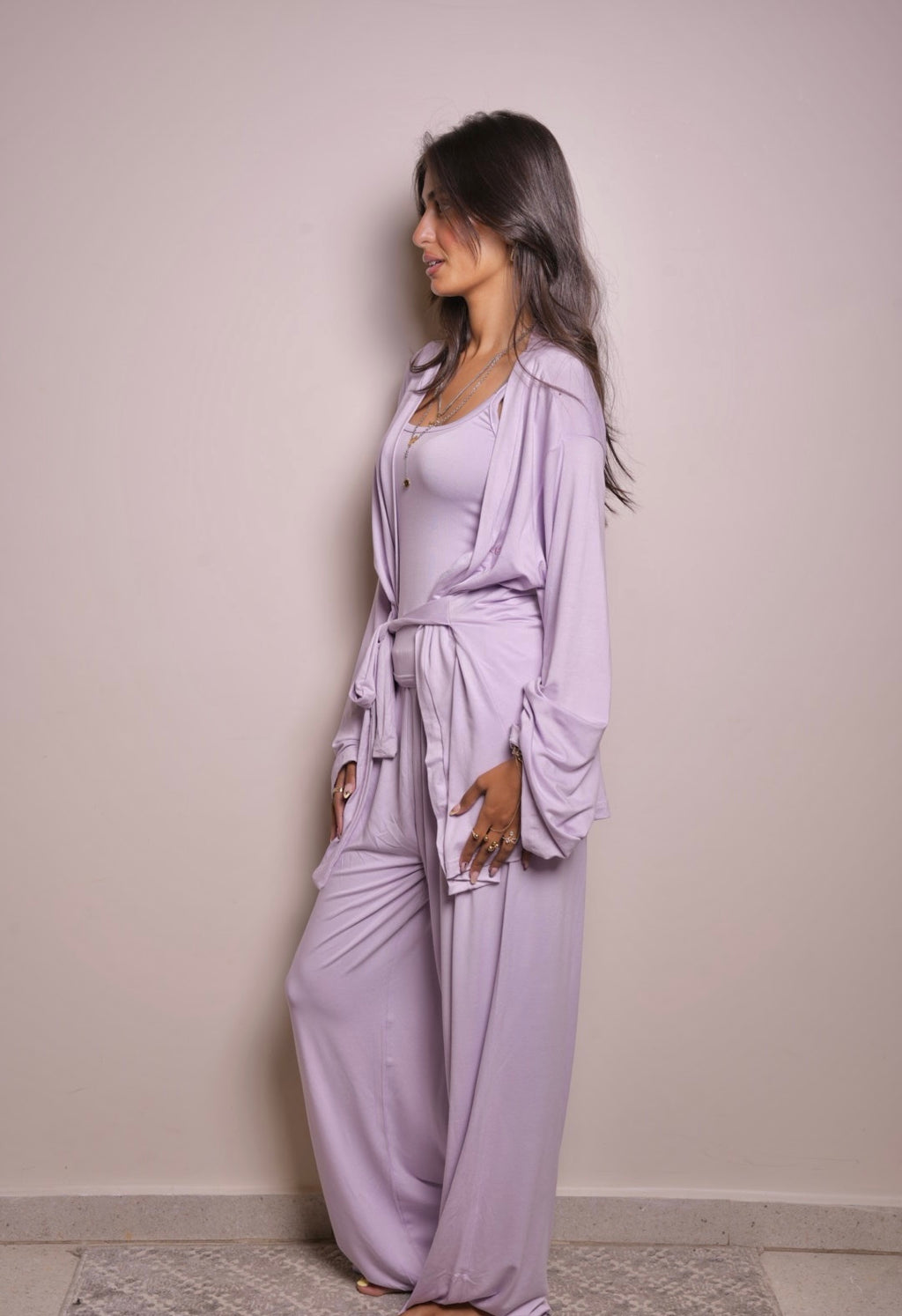 Robe Pajama Set - Lavender