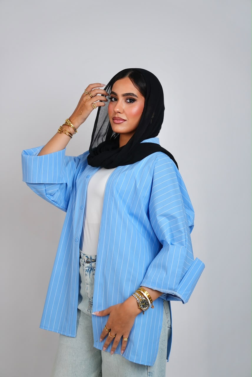 Striped Chemise - Baby Blue