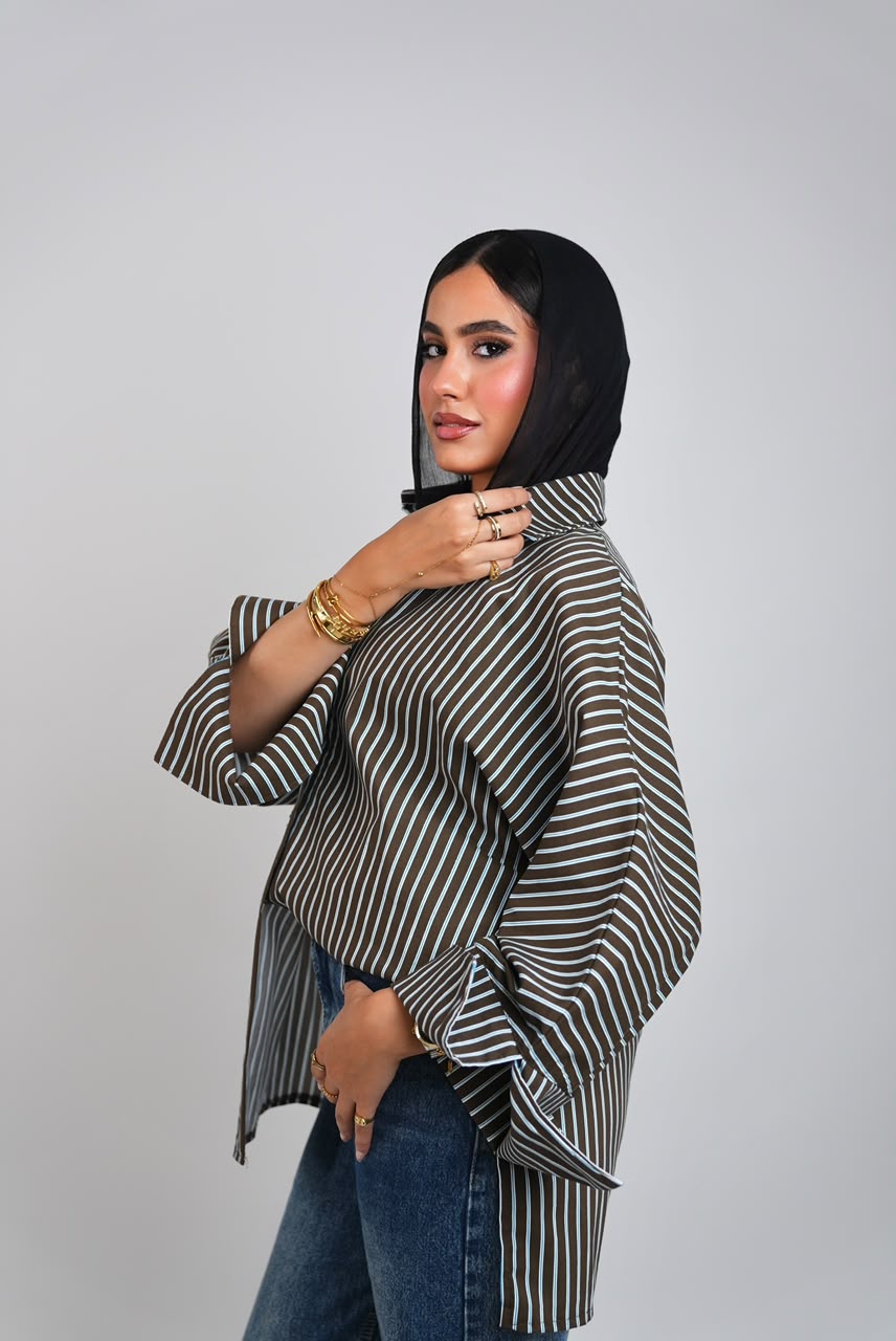 Striped Chemise - Brown