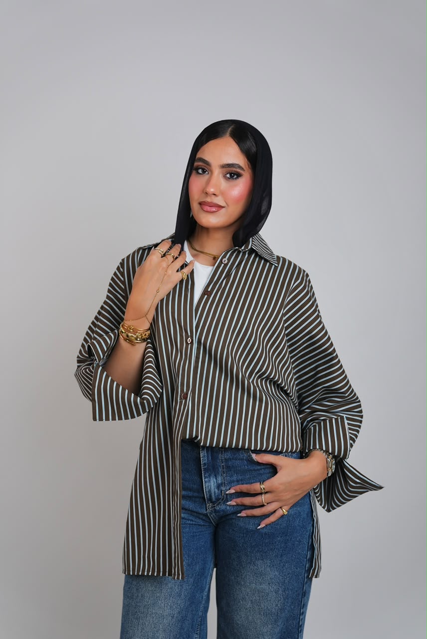 Striped Chemise - Brown