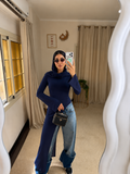 Navy Belt Blouse