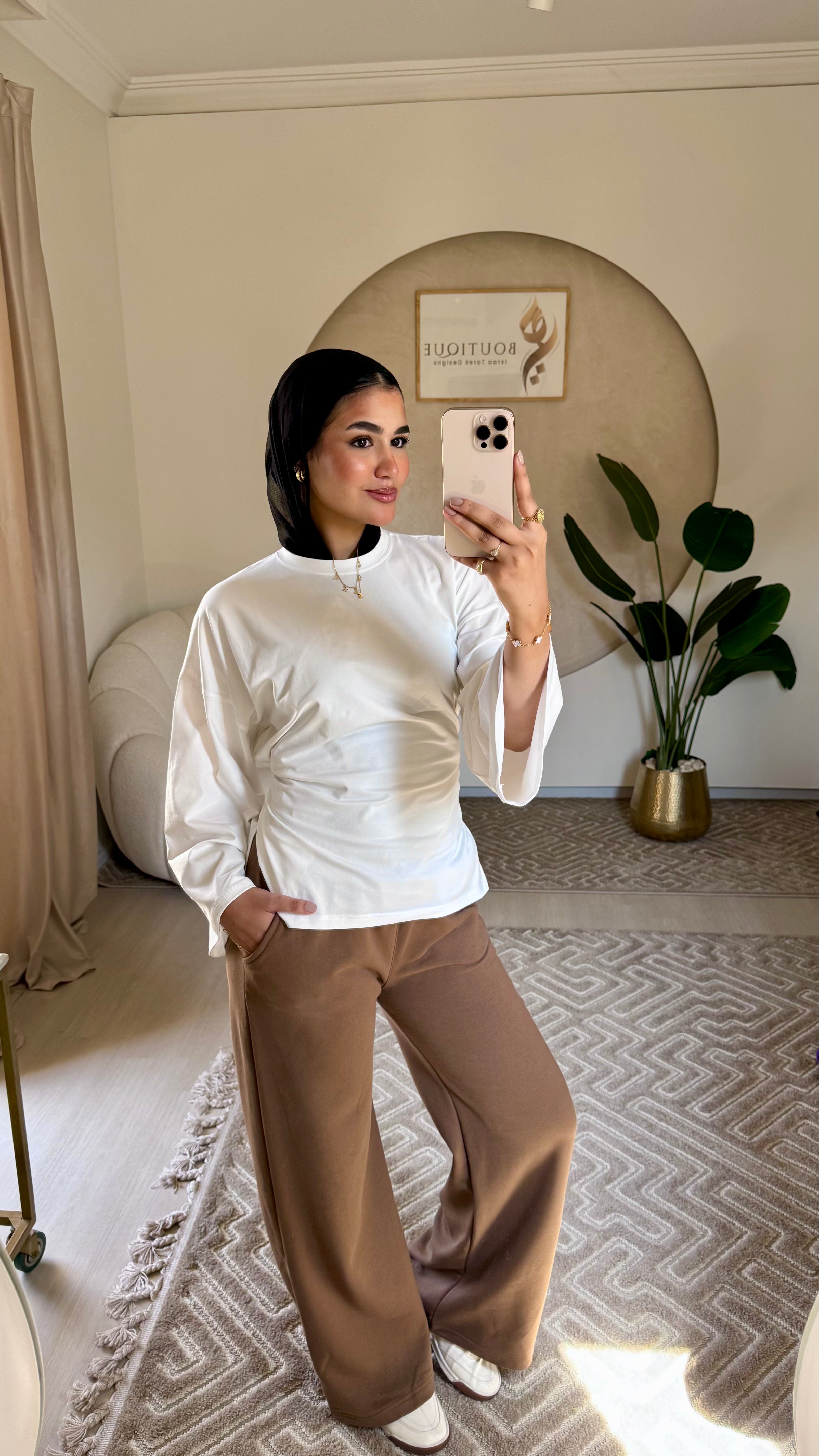 Summer Wide Leg Pants Light brown