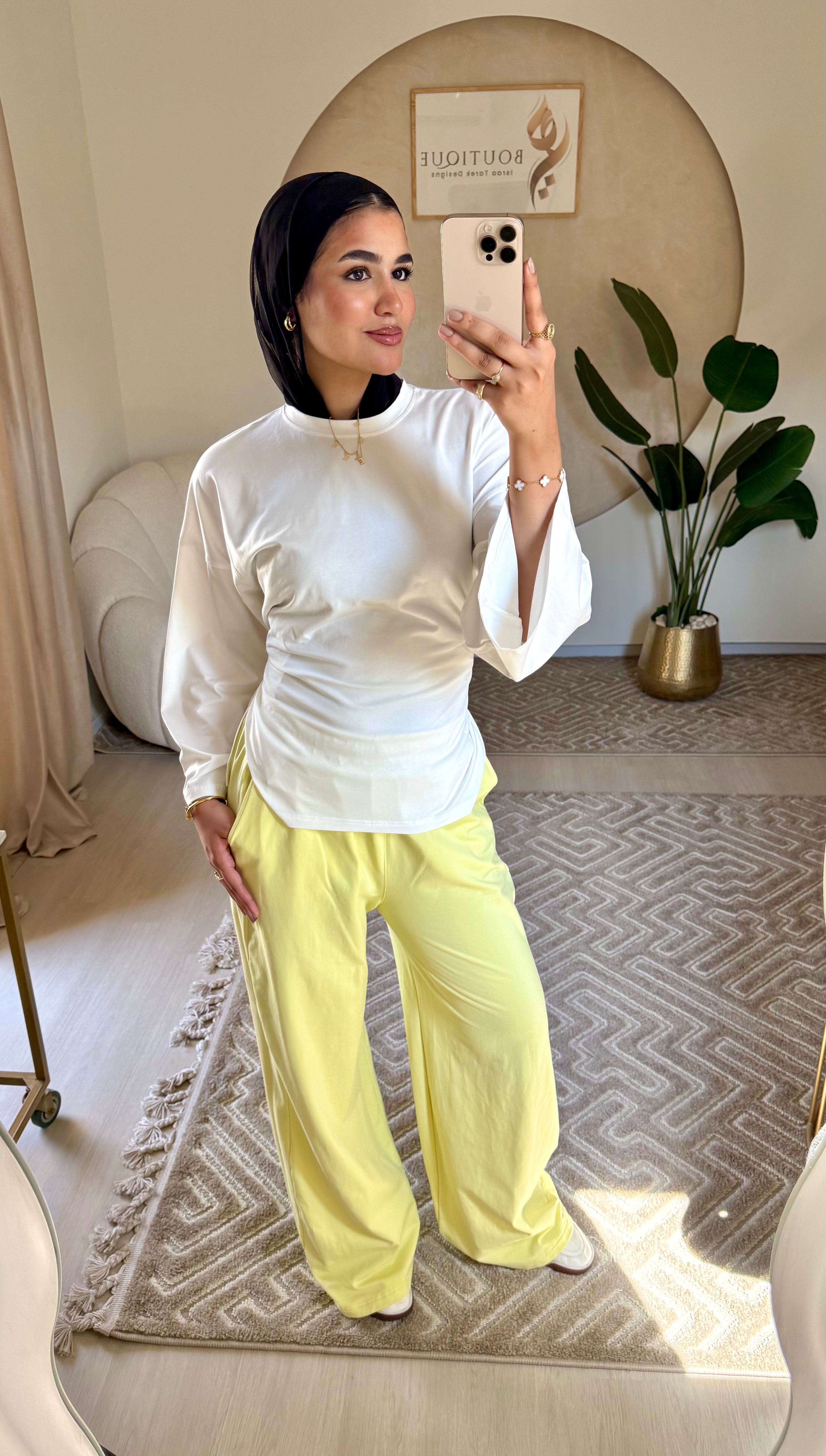 Summer Wide Leg Pants Butter Yellow