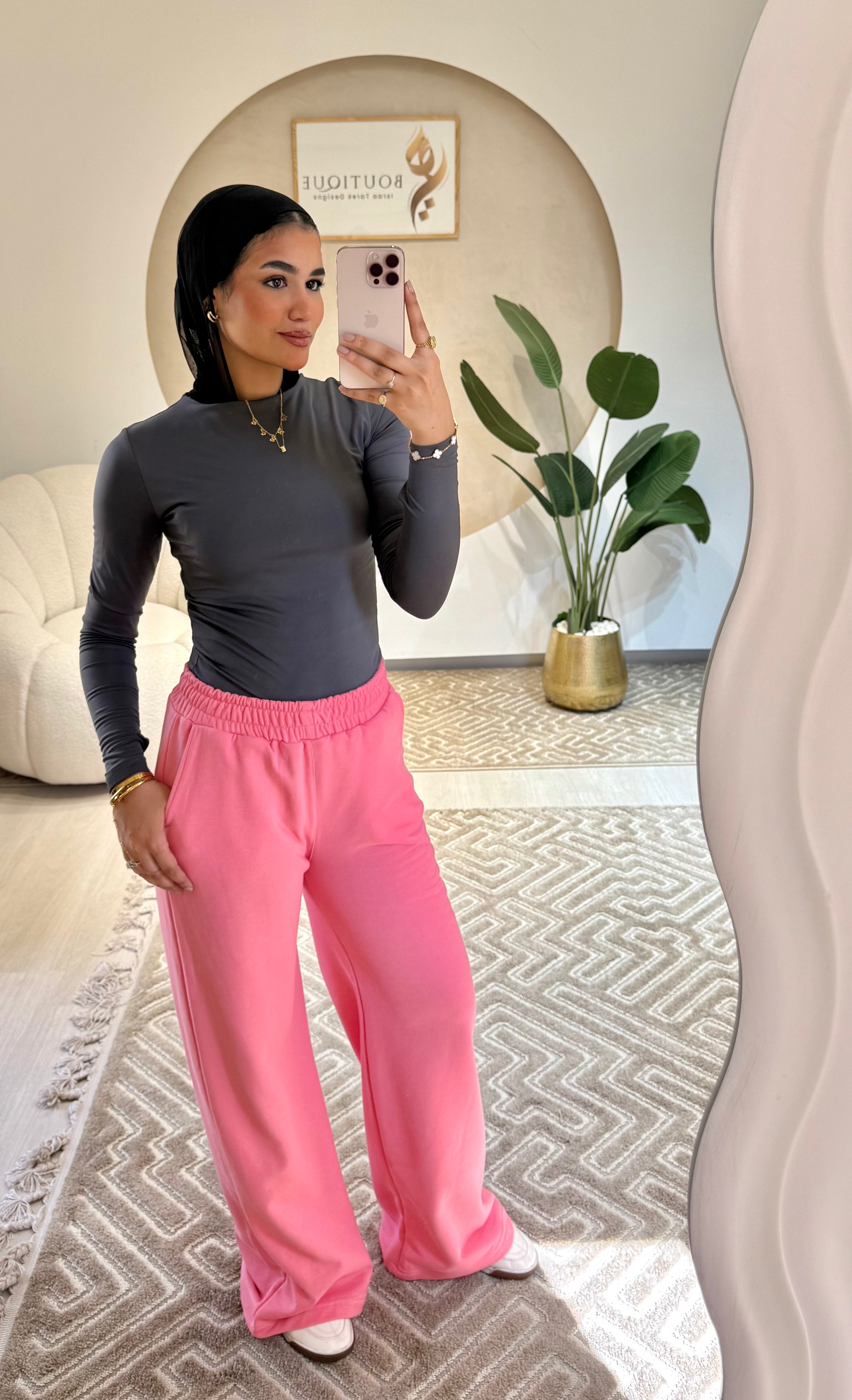 Summer Wide Leg Pants Dark pink