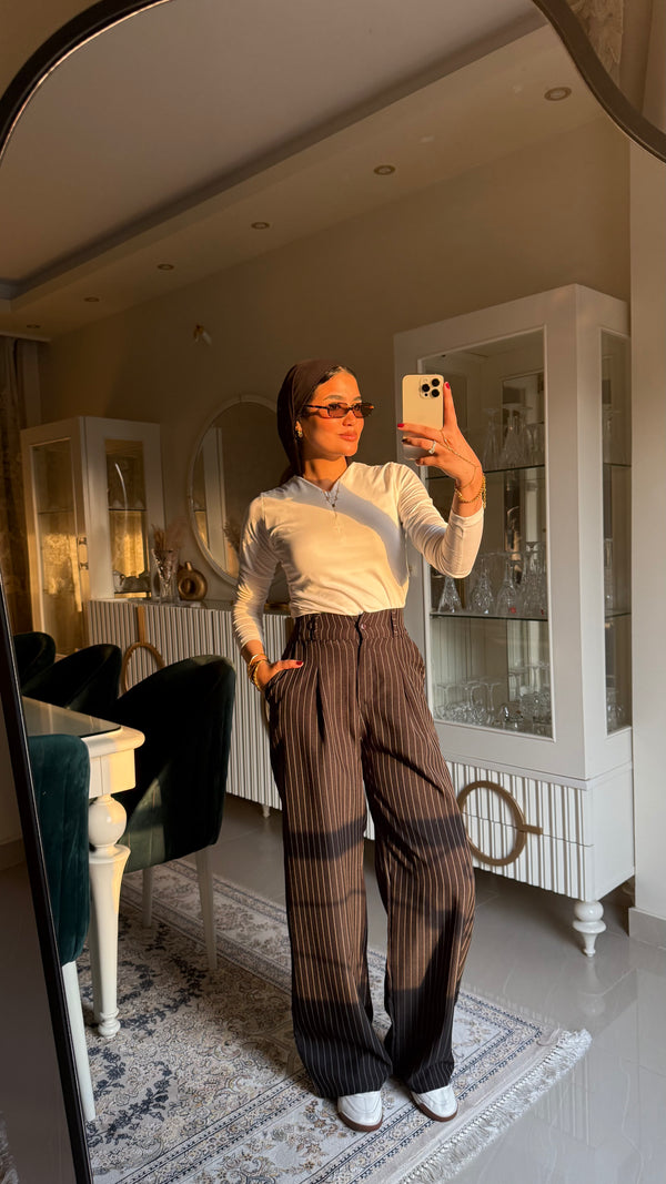 Striped pants Black