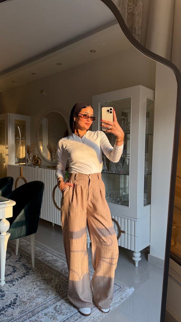 Striped pants Coffe