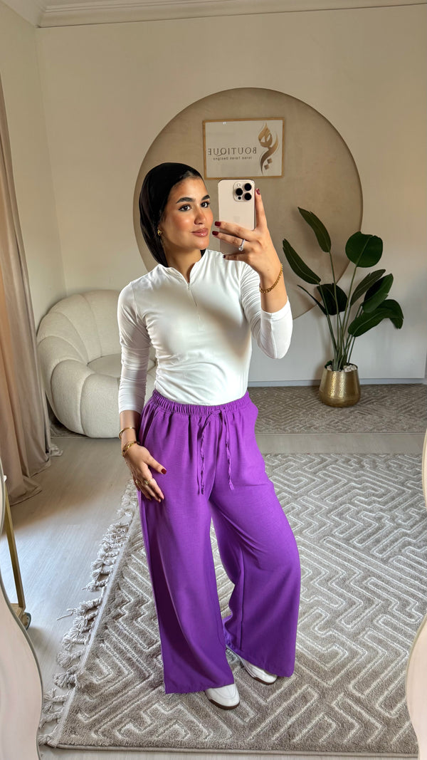 Linen Pants Purple