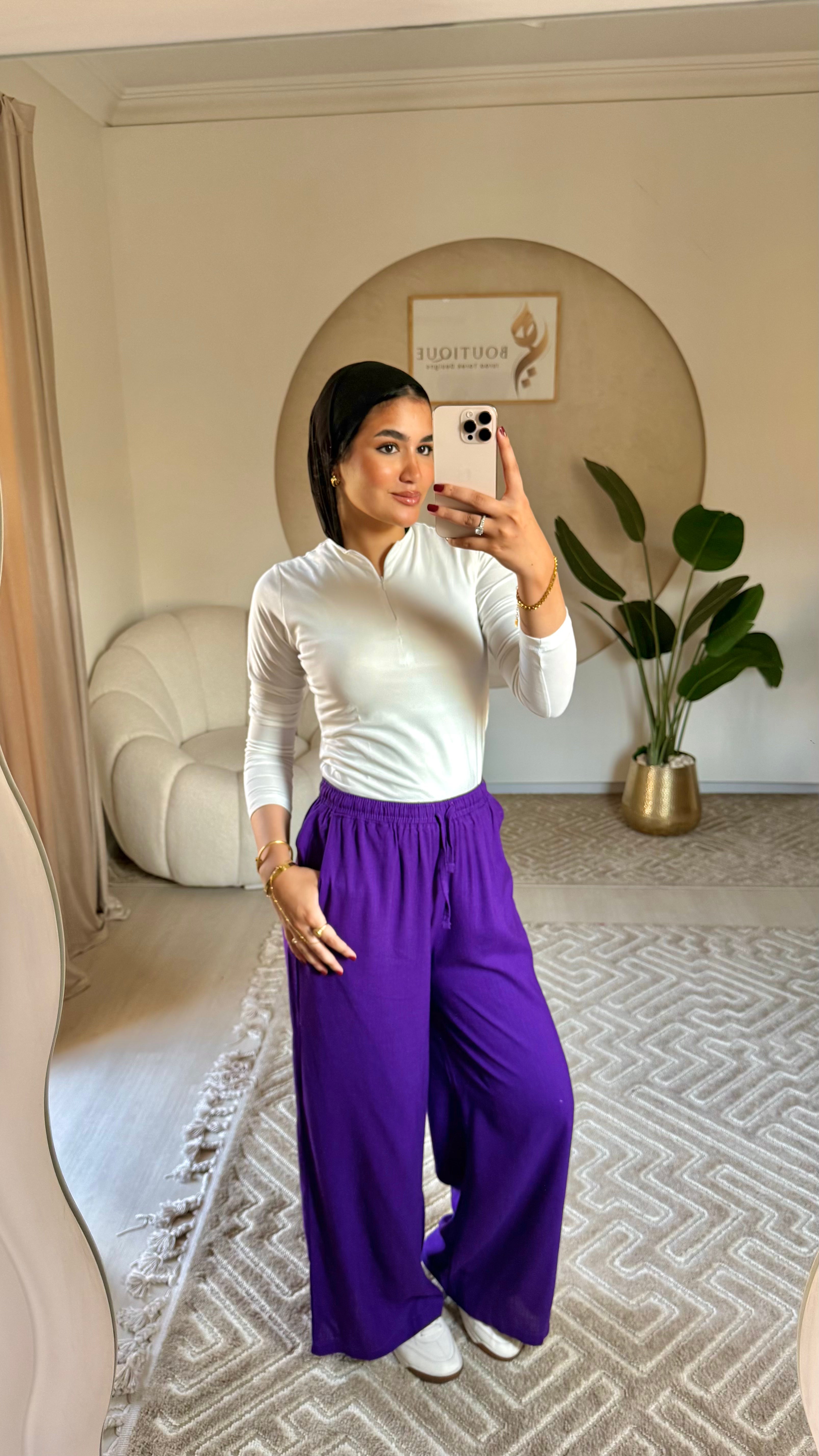 Linen Pants purple