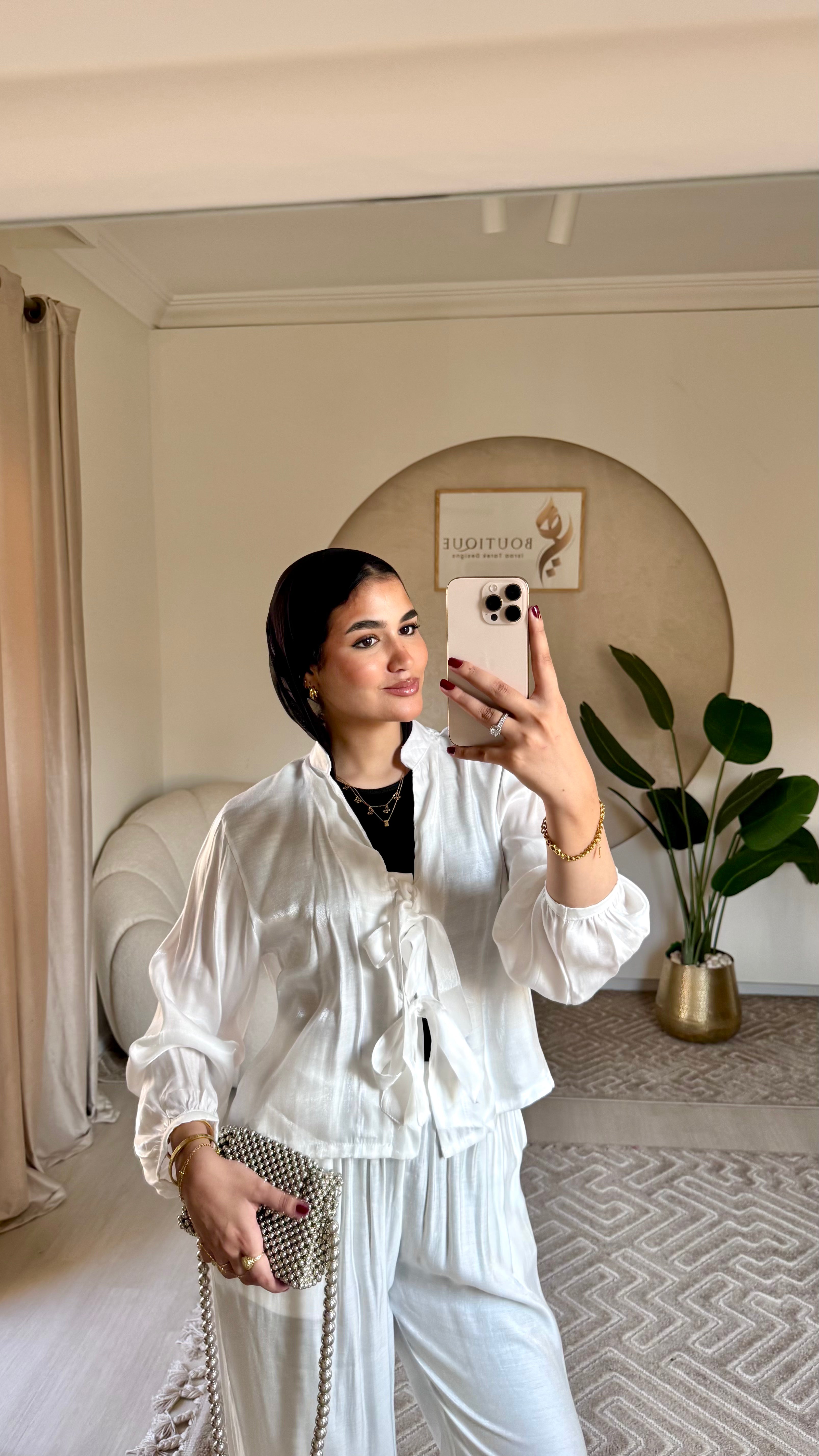 Shimmer Suit Off white