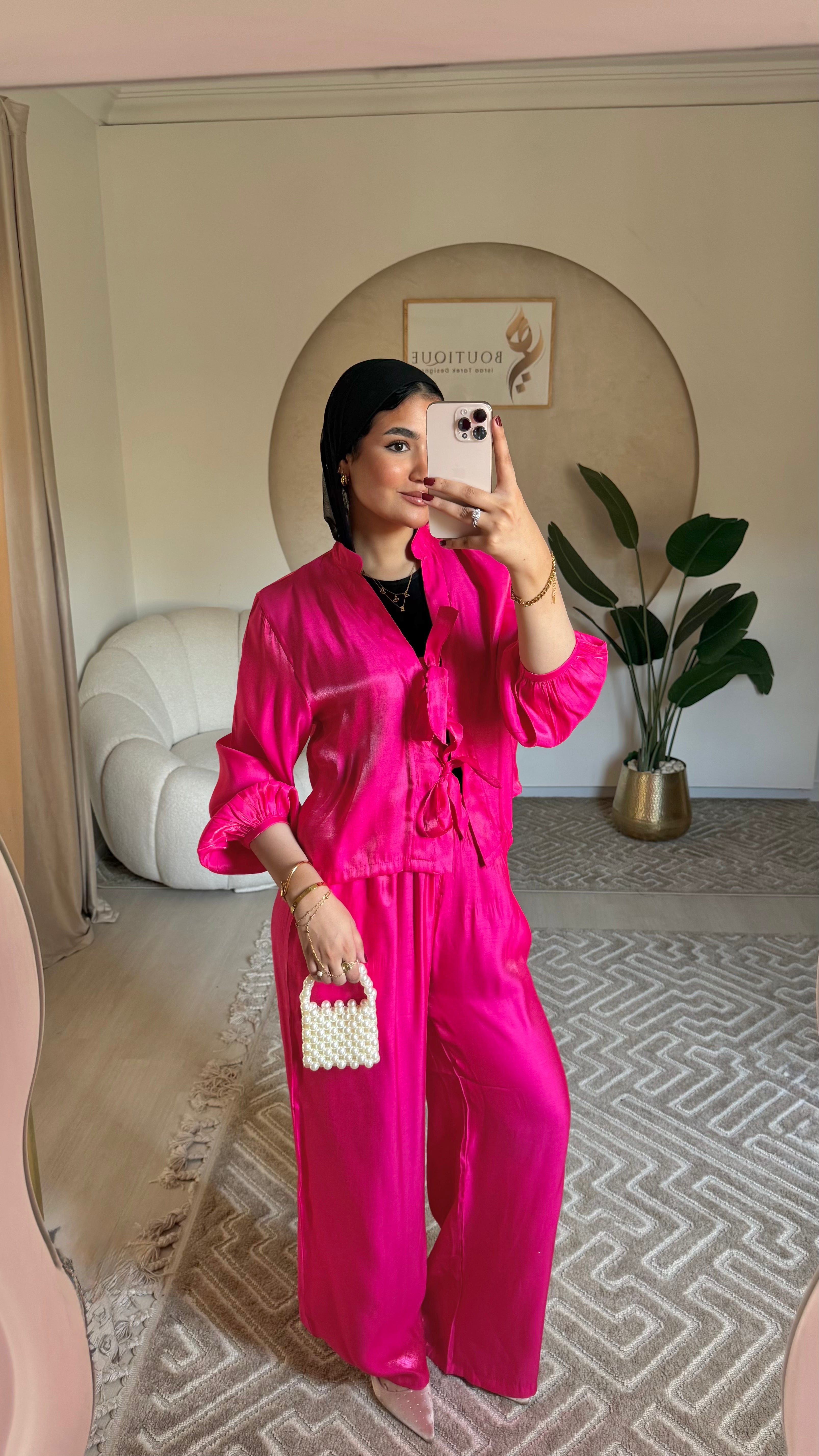 Shimmer Suit Fushia