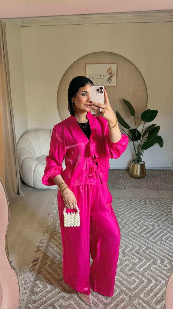 Shimmer Suit fushia
