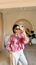 Cropped plain shirt cashmere