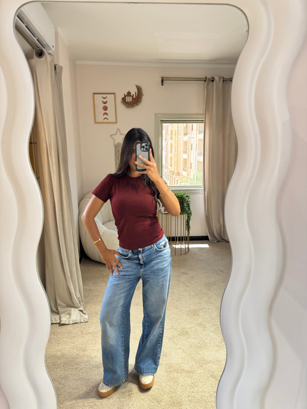 Half-Sleeve Top Burgundy