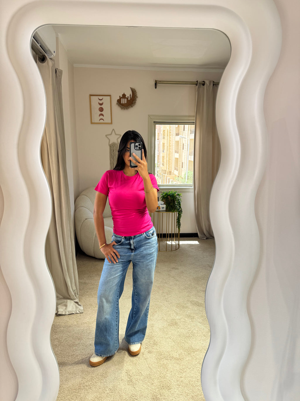 Half-Sleeve Top Fuchsia
