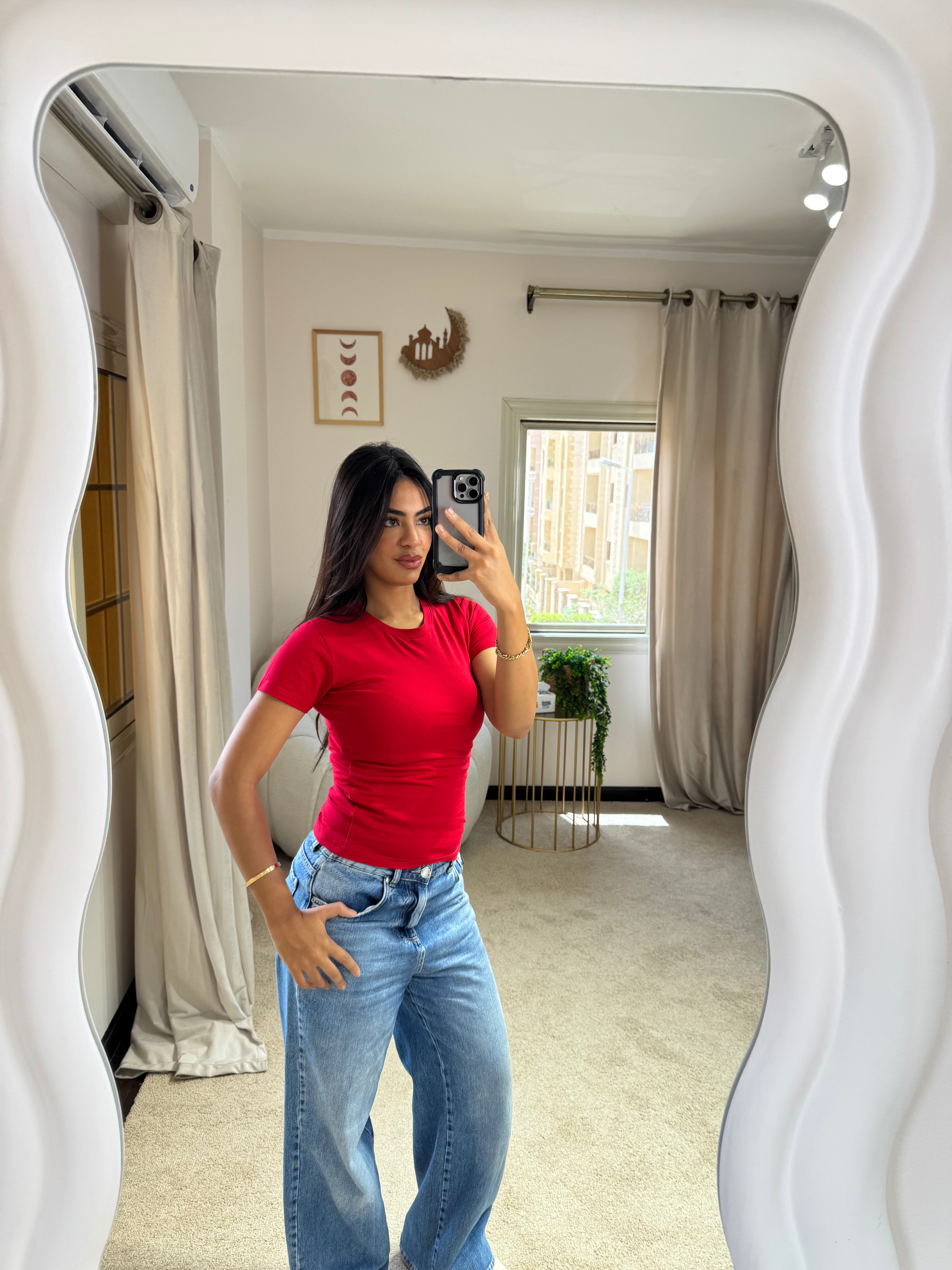 Half-Sleeve Top Red