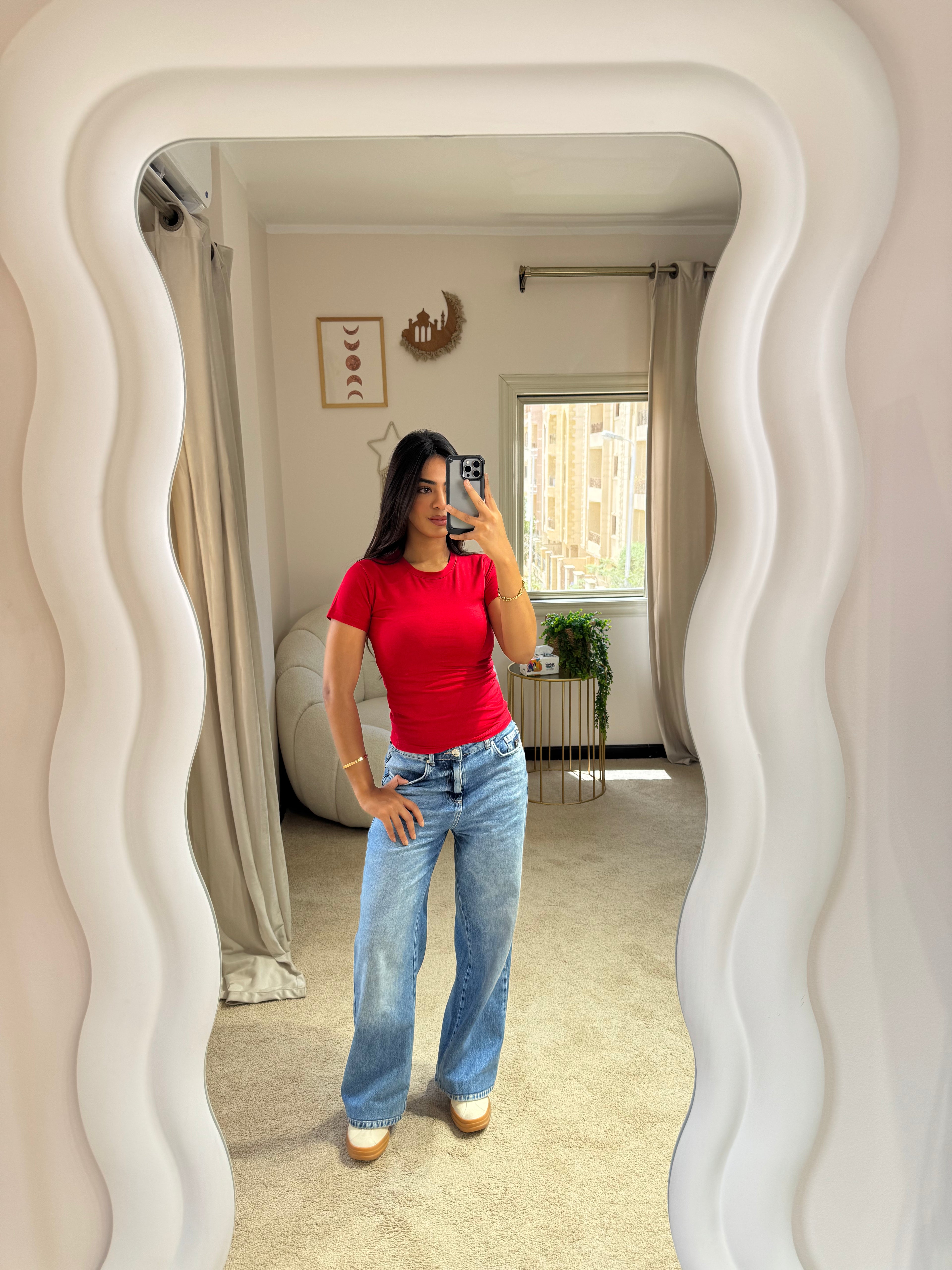 Half-Sleeve Top Red