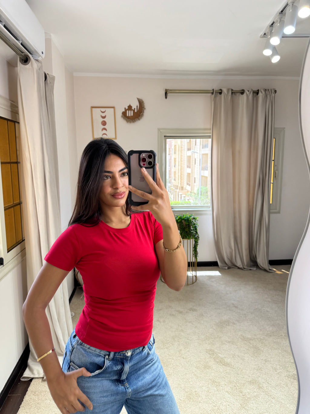 Half-Sleeve Top Red