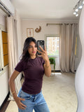 Half-Sleeve Top Dark Purple