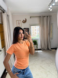 Half-Sleeve Top Light Orange