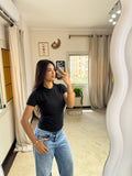 Half-Sleeve Top Black